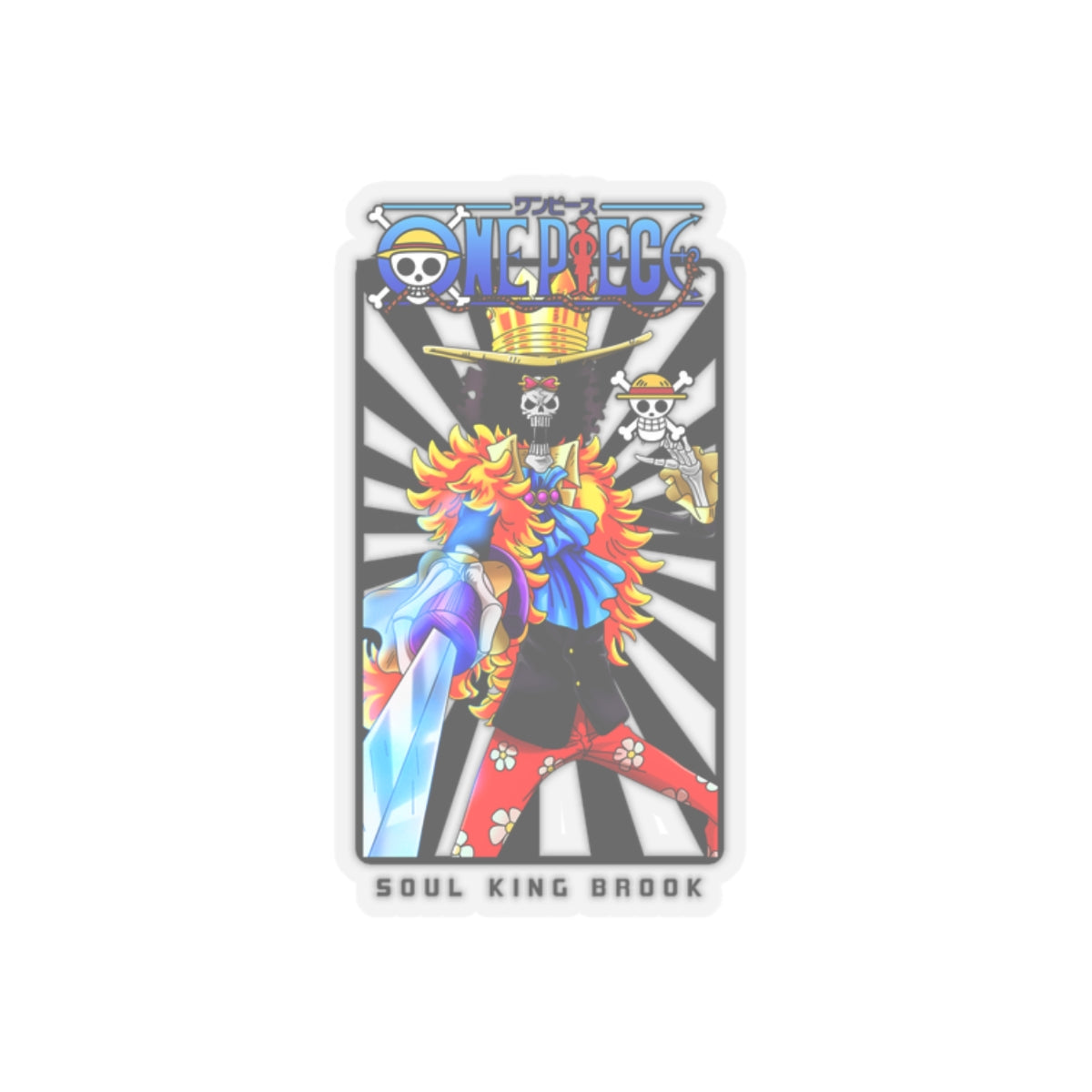 Soul King Brook Kiss-Cut Sticker – The Music Icon of One Piece