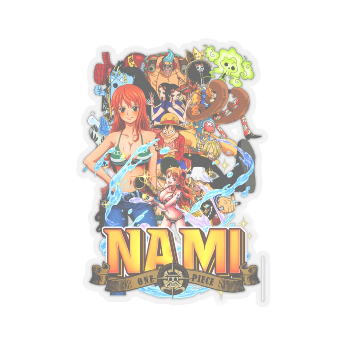 Nami & Straw Hat Crew One Piece Sticker