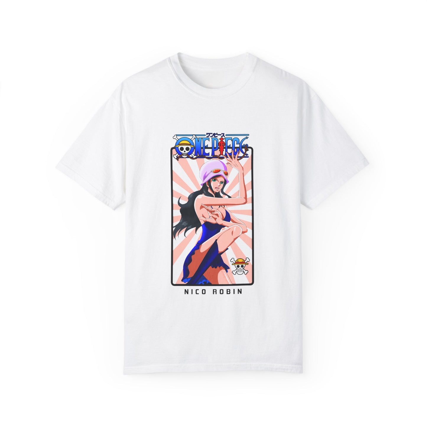 Garment-Dyed Nico Robin T-Shirt – One Piece The Archaeologist's Elegance