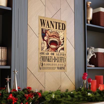 One Piece Monkey D. Luffy Wanted Poster - Premium Matte Art Print