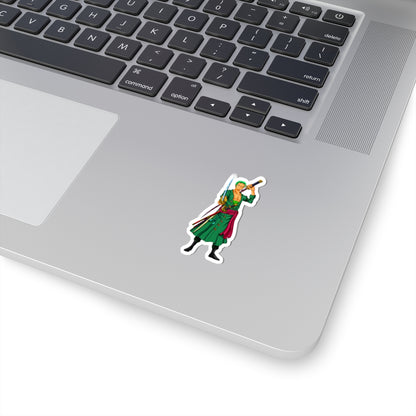 Roronoa Zoro Kiss-Cut Sticker – The Pirate Hunter in Action