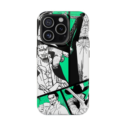 Dracule Mihawk Green Manga Tough Magnetic iPhone Case – Master Swordsman Design