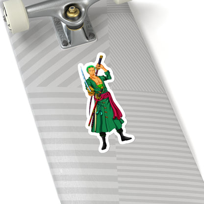 Roronoa Zoro Kiss-Cut Sticker – The Pirate Hunter in Action