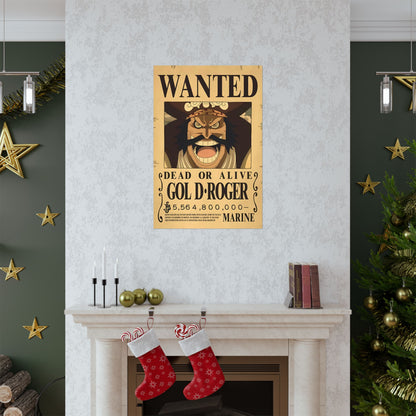 One Piece Gol D. Roger Wanted Poster - Premium Matte Art Print