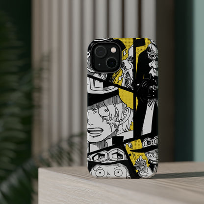 Sabo Yellow Manga Magnetic iPhone Case – Revolutionary Flame Design