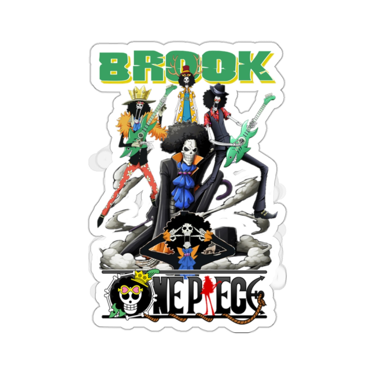 Brook One Piece Kiss-Cut Sticker - Premium Vinyl for Anime Fans