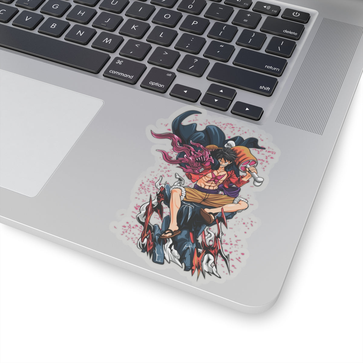 Luffy with Supreme Flame and Mace Kiss-Cut Sticker