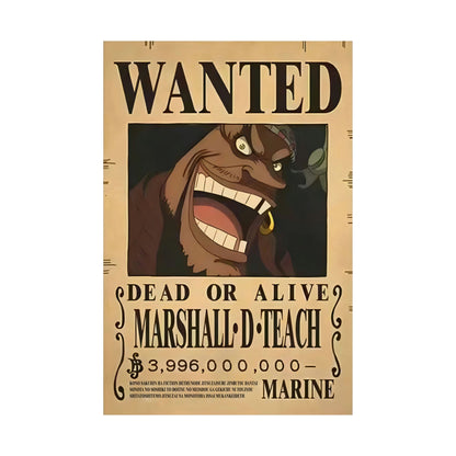 One Piece Marshall D. Teach Wanted Poster - Premium Matte Art Print