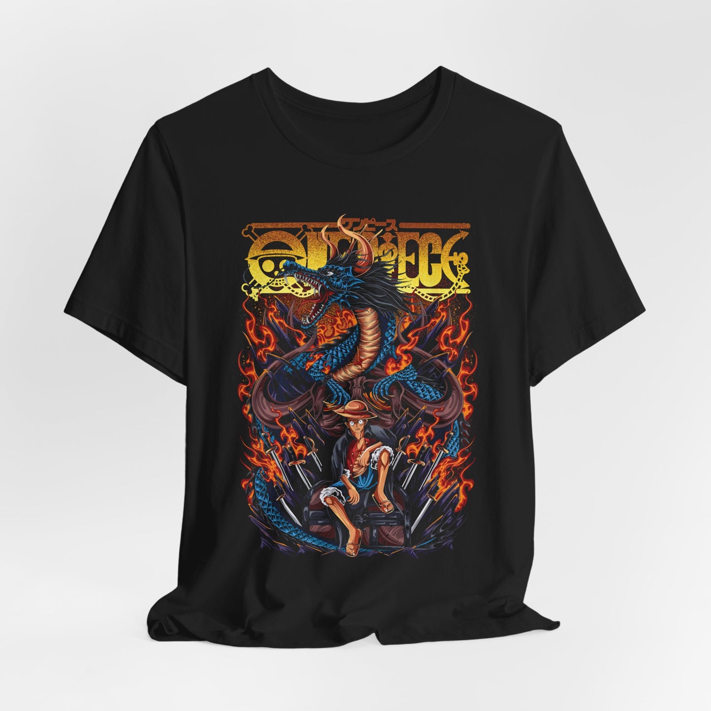 Monkey D. Luffy Flame Dragon Tee – One Piece Inspired Graphic T-Shirt