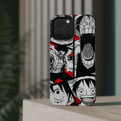 Luffy & Gear 5 Manga Tough Magnetic iPhone Case – Bold Adventure Design