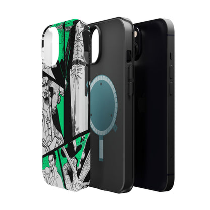 Dracule Mihawk Green Manga Tough Magnetic iPhone Case – Master Swordsman Design