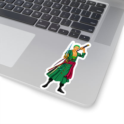 Roronoa Zoro Kiss-Cut Sticker – The Pirate Hunter in Action