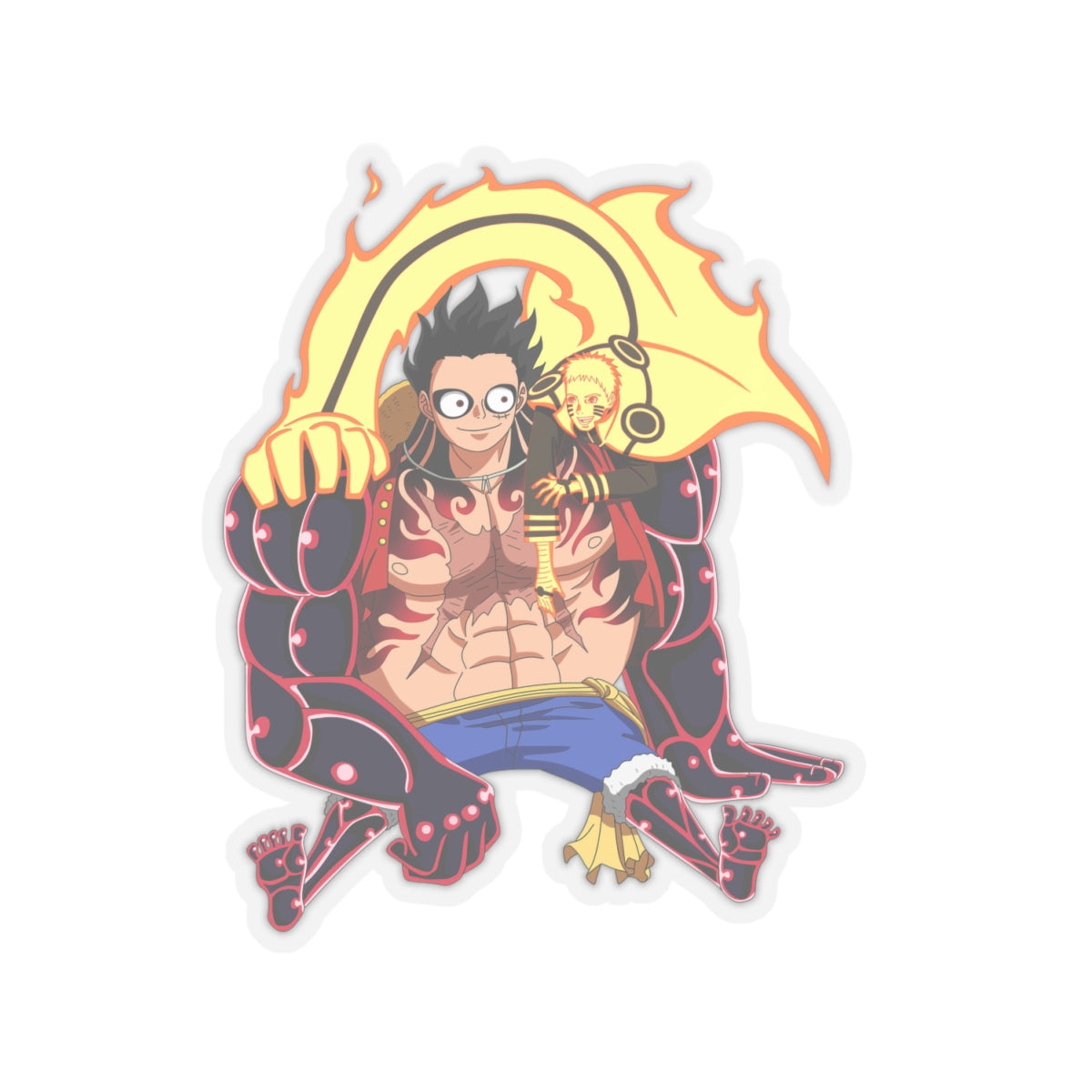 Luffy and Naruto Kiss-Cut Sticker – The Ultimate Anime Crossover