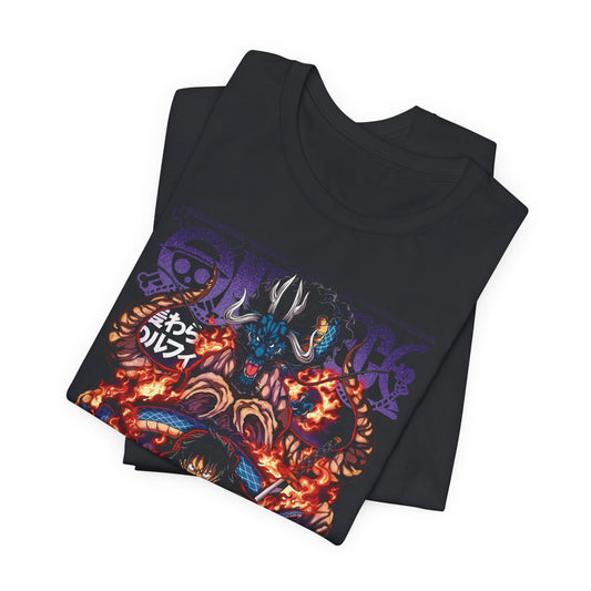 Luffy vs. Kaido Flame Tee – One Piece Wano Arc Graphic T-Shirt