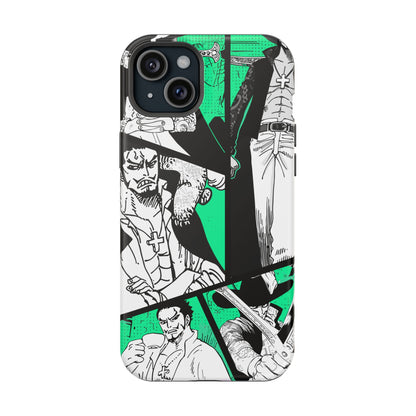 Dracule Mihawk Green Manga Tough Magnetic iPhone Case – Master Swordsman Design