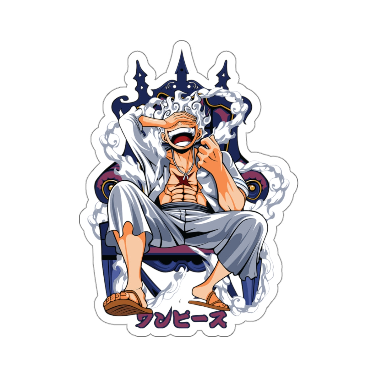 Luffy Gear 5 Joyful King Kiss-Cut Sticker – One Piece Supreme Design