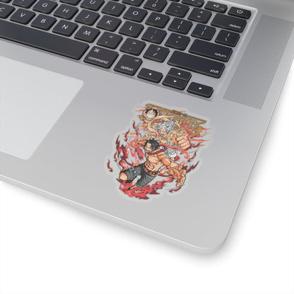 Ace and Luffy One Piece Kiss-Cut Sticker - Fire Fist Action