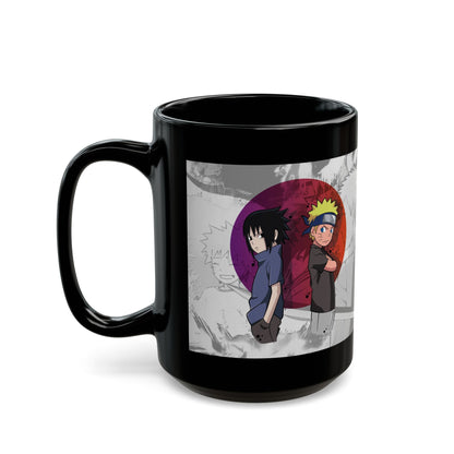 Naruto & Sasuke Black Ceramic Mug – Naruto Shippuden Duo Design