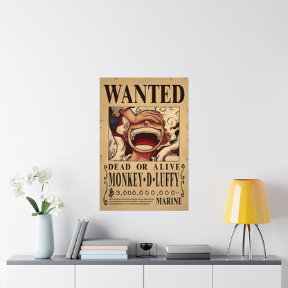 One Piece Monkey D. Luffy Wanted Poster - Premium Matte Art Print