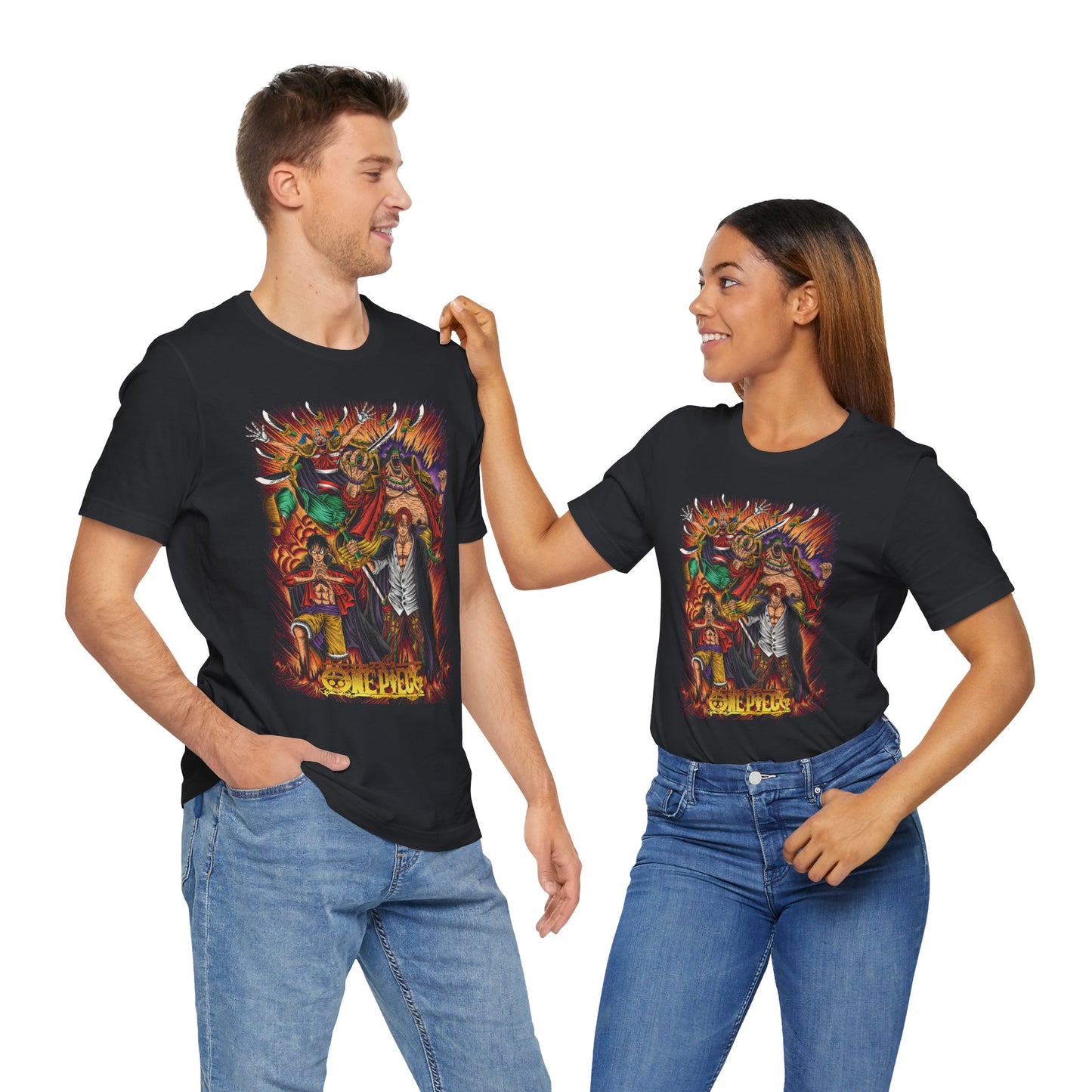 Pirate Kings Clash Tee – One Piece Yonko & Luffy Epic Battle Design