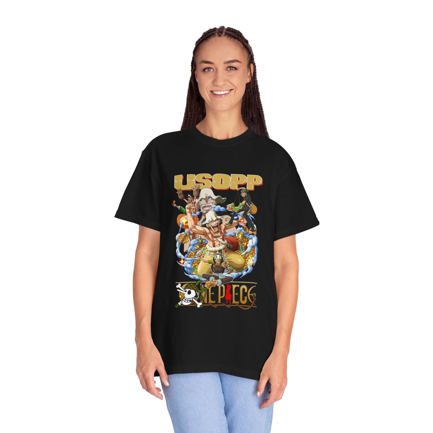 Garment-Dyed Usopp T-Shirt – One Piece The Sniper’s Spirit