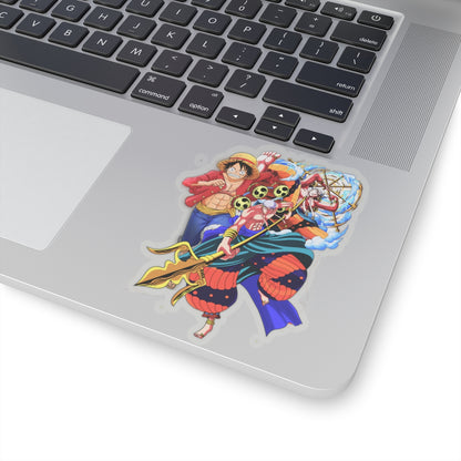 Luffy and Enel Vinyl Sticker – One Piece Showdown