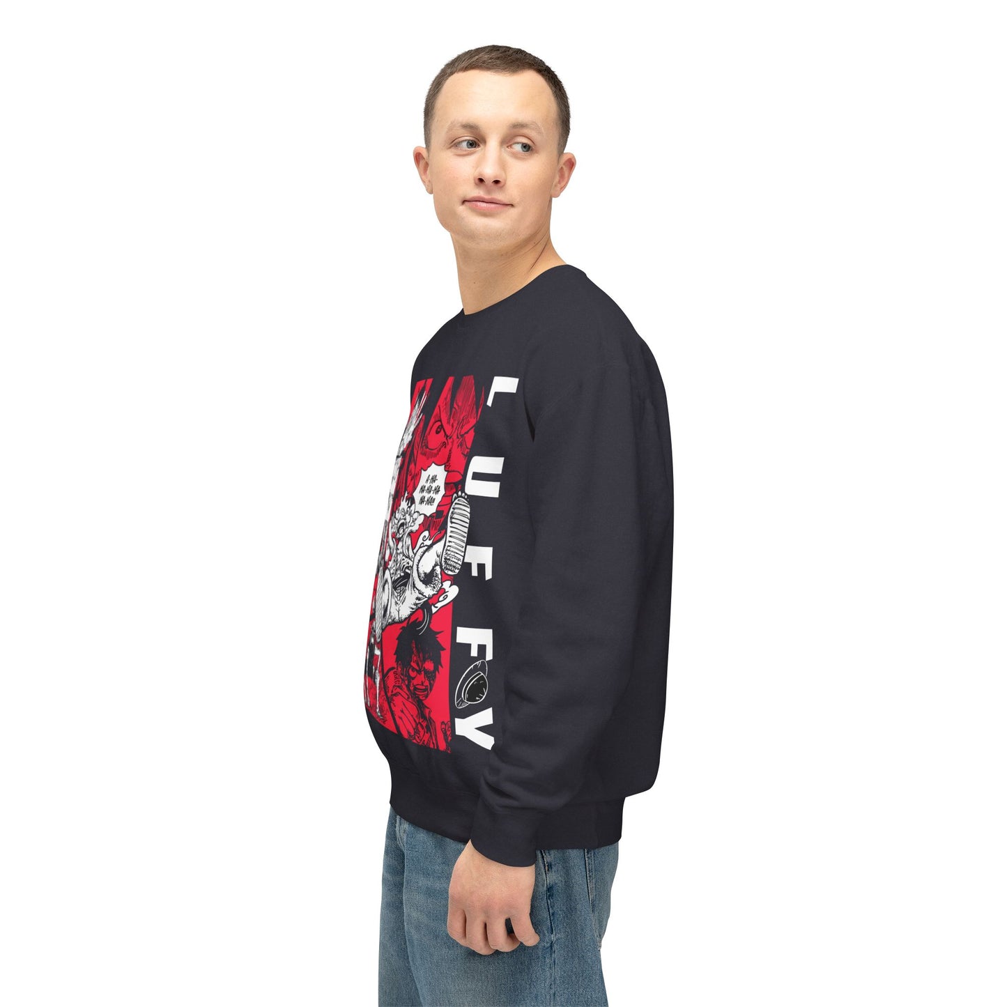 Luffy Crewneck Sweatshirt – Bold Red One Piece Gear