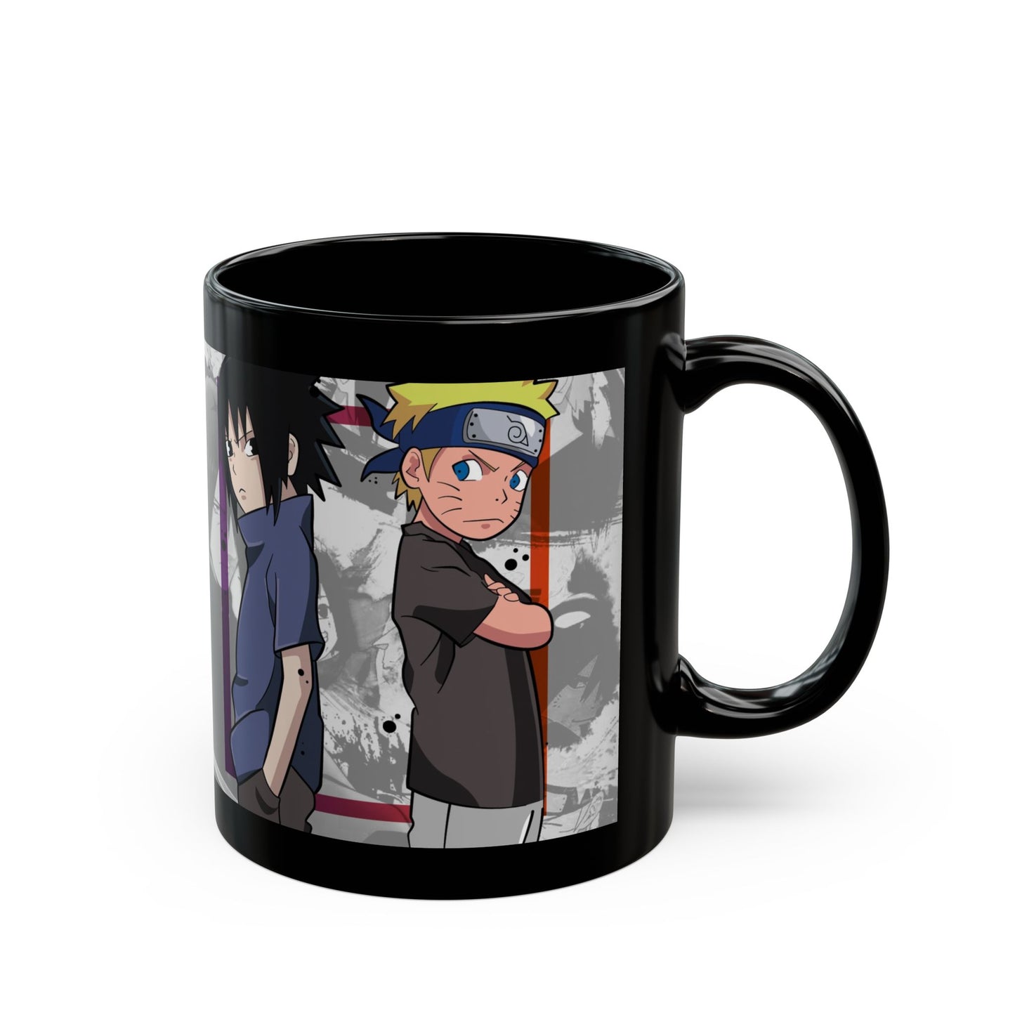 Naruto & Sasuke Black Ceramic Mug – Naruto Shippuden Duo Design