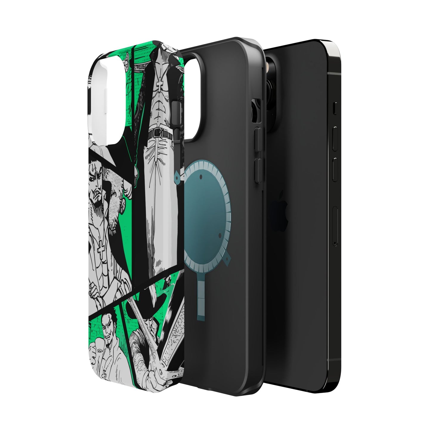 Dracule Mihawk Green Manga Tough Magnetic iPhone Case – Master Swordsman Design