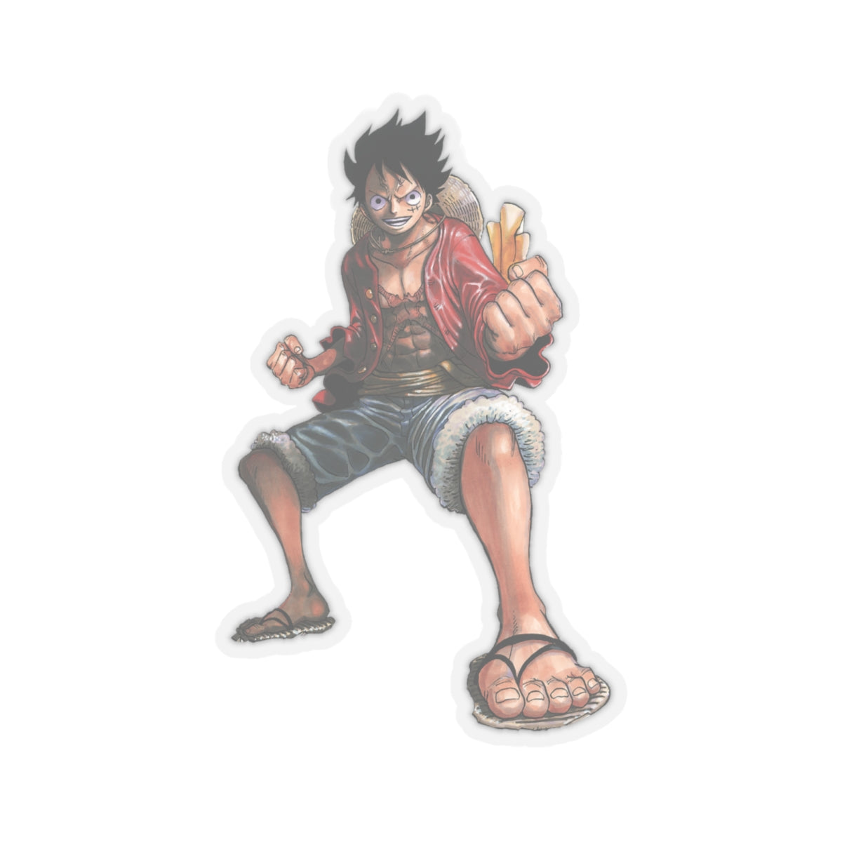 Luffy's Determined Stance Vinyl Sticker – Perfect for One Piece Fans