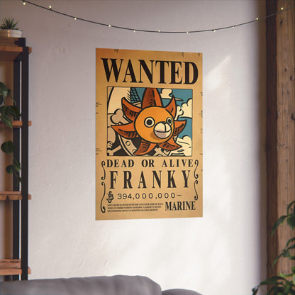 One Piece Franky Wanted Poster - Premium Matte Art Print