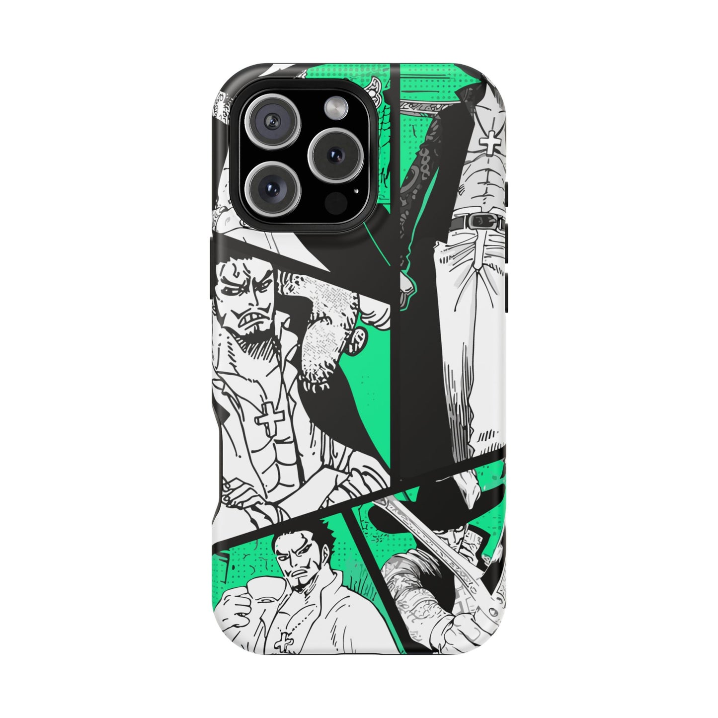 Dracule Mihawk Green Manga Tough Magnetic iPhone Case – Master Swordsman Design