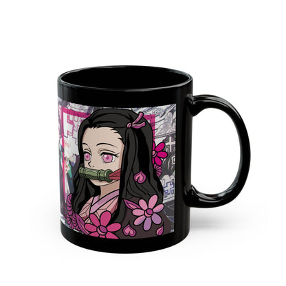 Kamado Nezuko Black Ceramic Mug - Demon Slayer Inspired Gift