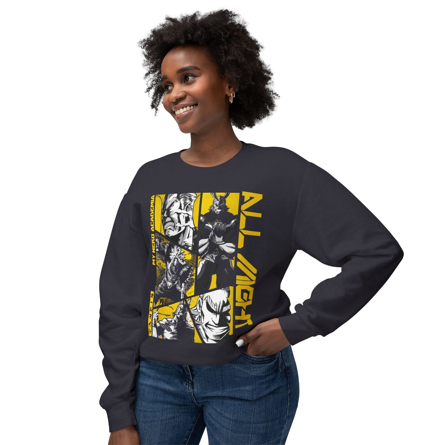 All Might Crewneck Sweatshirt - Bold Yellow My Hero Academia Design