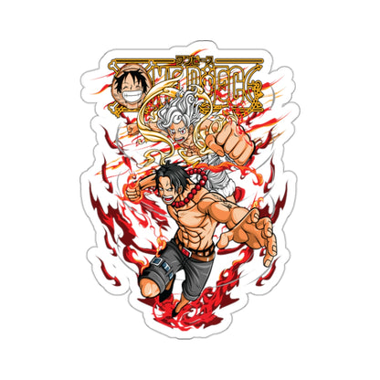 Ace and Luffy One Piece Kiss-Cut Sticker - Fire Fist Action