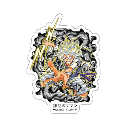 Luffy Gear 5 Thunder Strike Kiss-Cut Sticker – One Piece Divine Power