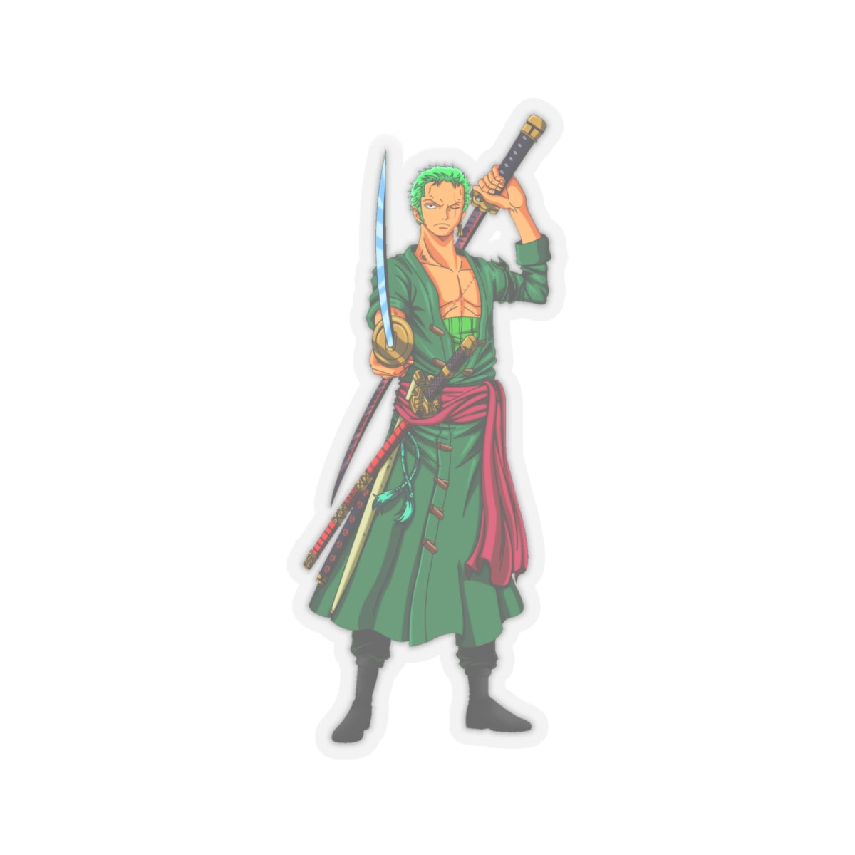 Roronoa Zoro Kiss-Cut Sticker – The Pirate Hunter in Action