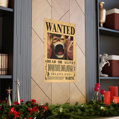 One Piece Donquixote Doflamingo Wanted Poster - Premium Matte Art Print