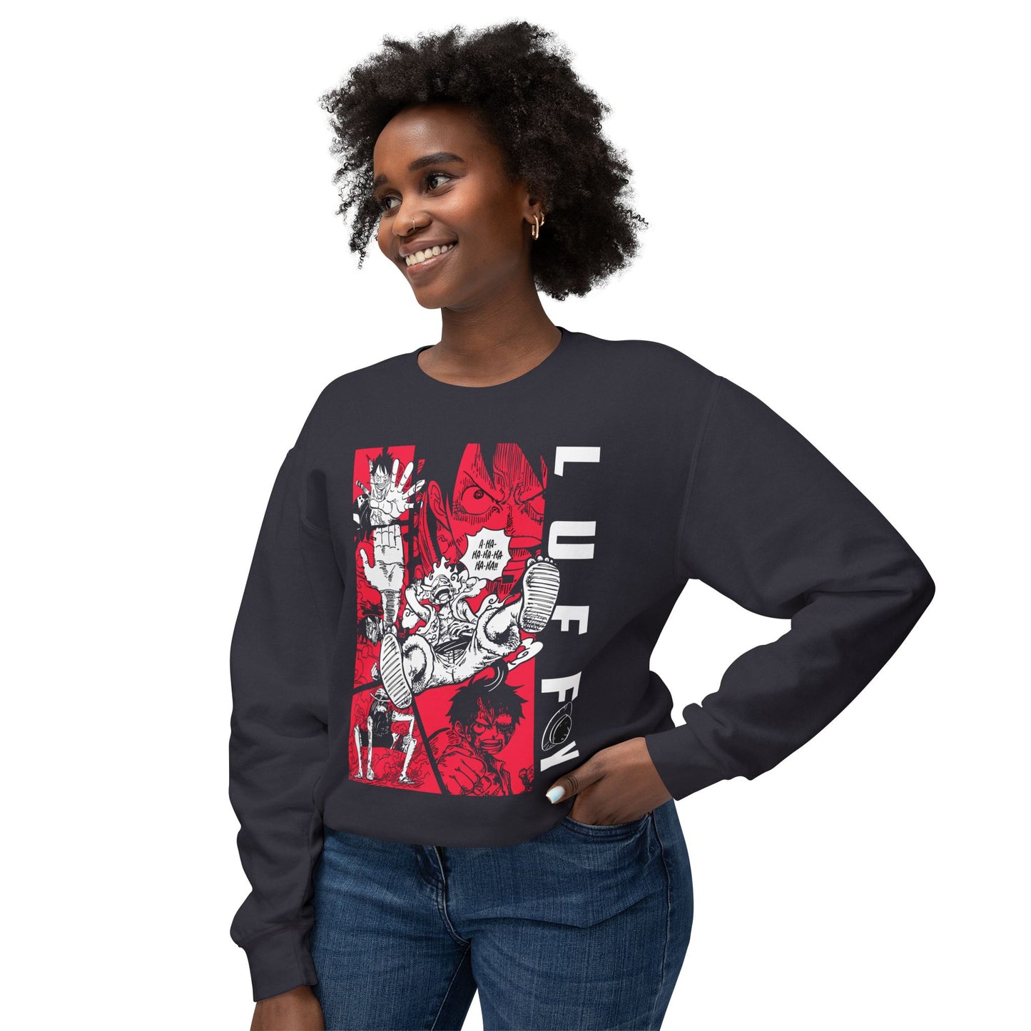 Luffy Crewneck Sweatshirt – Bold Red One Piece Gear