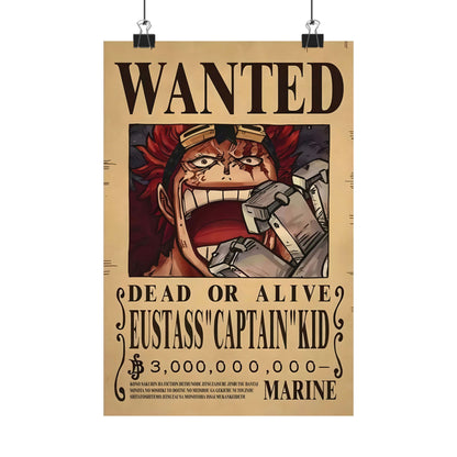 One Piece Eustass "Captain" Kid Wanted Poster - Premium Matte Art Print