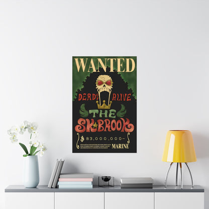 One Piece Brook (The Musician) Wanted Poster - Premium Matte Art Print