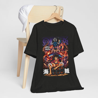 Luffy vs. Kaido Flame Tee – One Piece Wano Arc Graphic T-Shirt