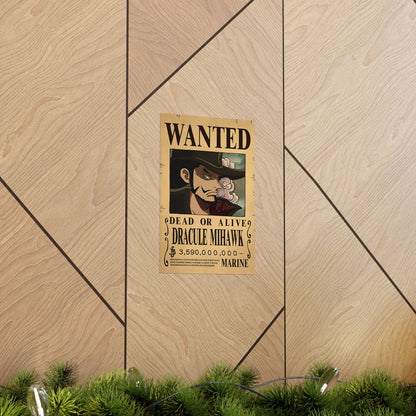 One Piece Dracule Mihawk Wanted Poster - Premium Matte Art Print