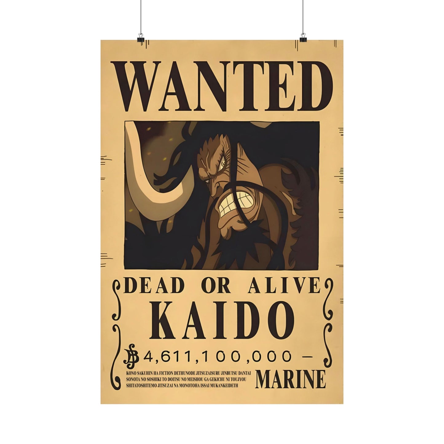 One Piece Kaido Wanted Poster - Premium Matte Art Print