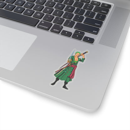 Roronoa Zoro Kiss-Cut Sticker – The Pirate Hunter in Action