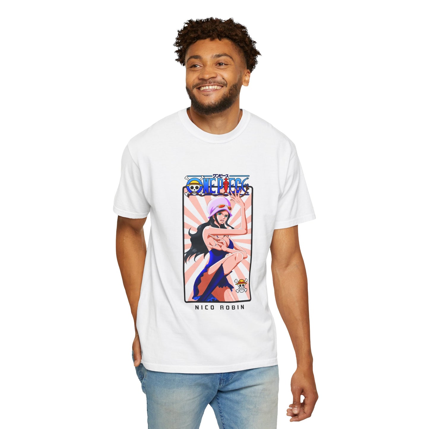 Garment-Dyed Nico Robin T-Shirt – One Piece The Archaeologist's Elegance