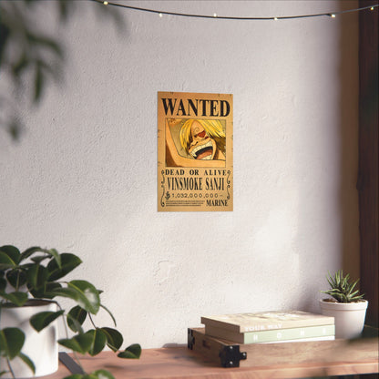 One Piece Vinsmoke Sanji Wanted Poster - Premium Matte Art Print