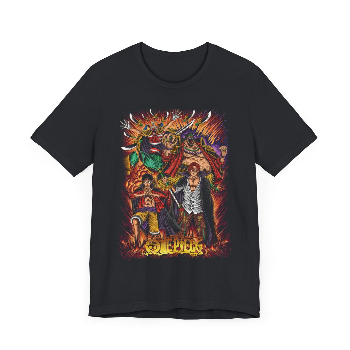 Pirate Kings Clash Tee – One Piece Yonko & Luffy Epic Battle Design