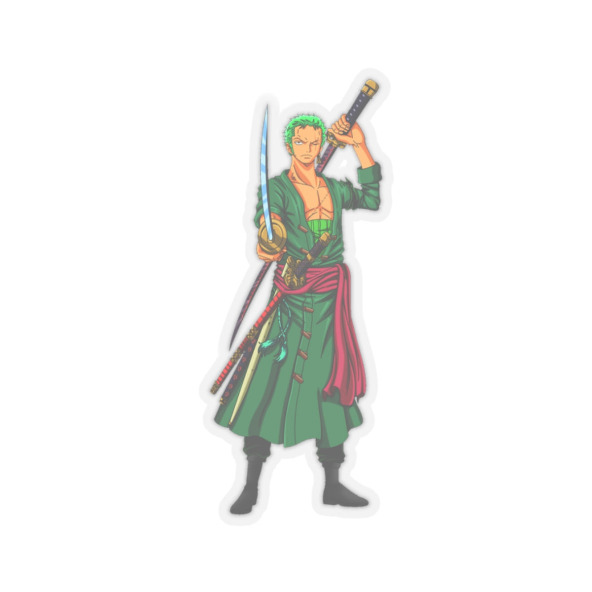 Roronoa Zoro Kiss-Cut Sticker – The Pirate Hunter in Action