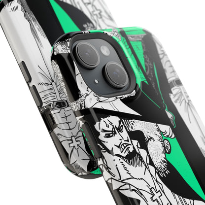 Dracule Mihawk Green Manga Tough Magnetic iPhone Case – Master Swordsman Design